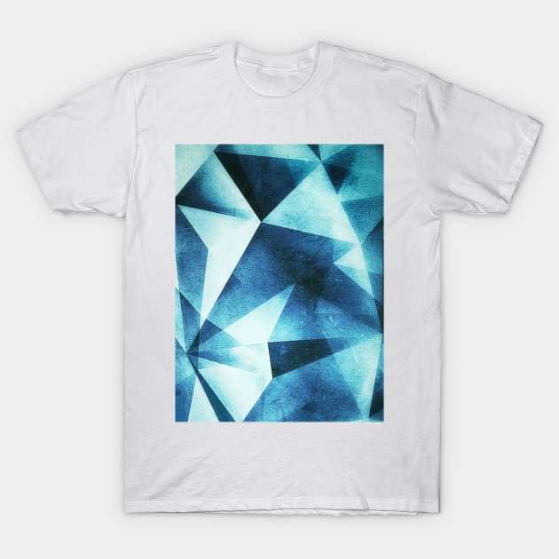 Abstract geometric triangle pattern ( Carol Cubism Style) in ice silver - gray T-Shirt by badbugs